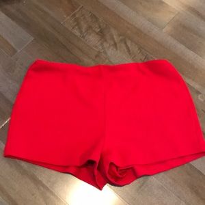 Red summer textured shorts